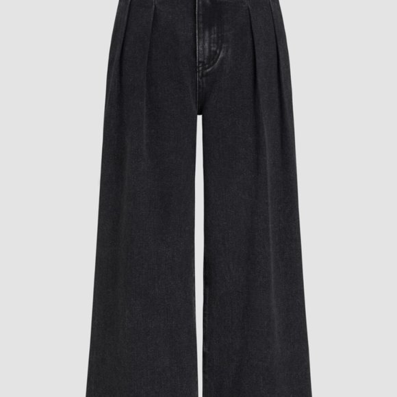 NEW * DOUBLE WAIST SOLID BUTTON WIDE LEG JEANS XL - Picture 2 of 6